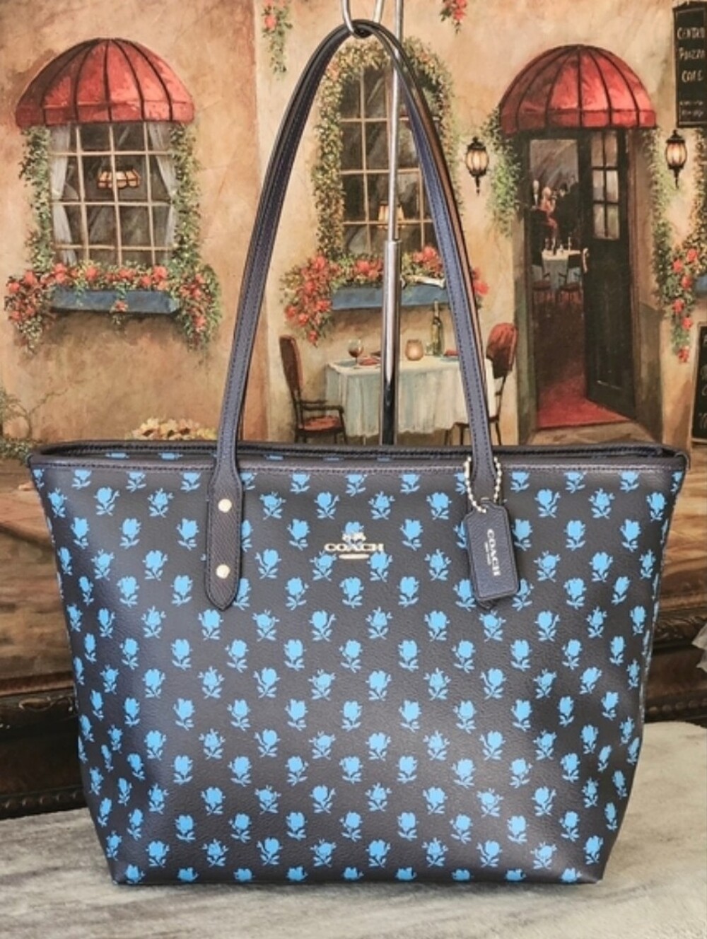 Coach Badlands Floral City Zip Tote With COA - Picture 1 of 9
